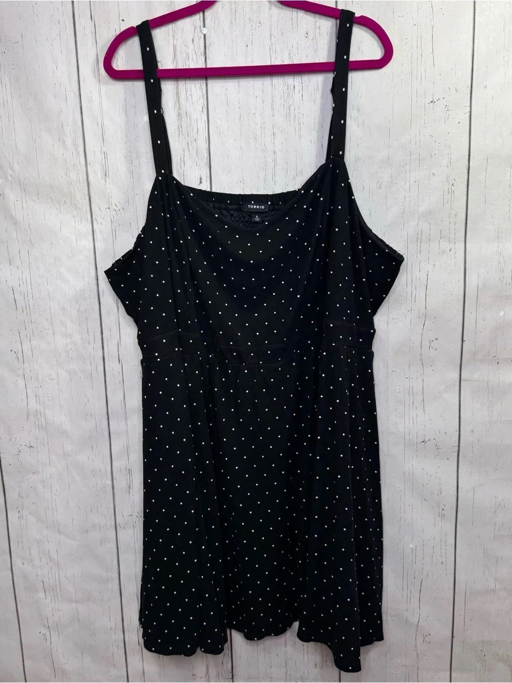 Torrid Black White Polka Dot Sleeveless Dress Plus Size 6X Cottagecore Feminine